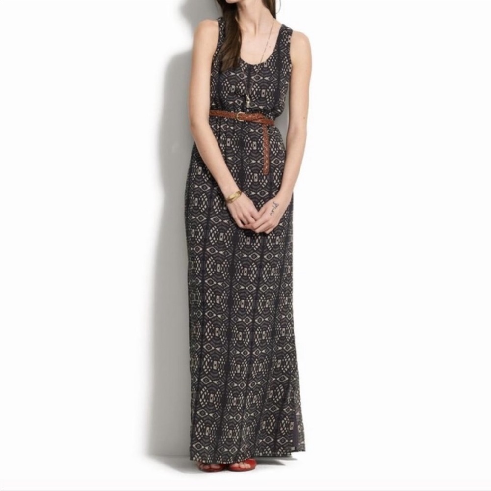 Madewell Black Lace Print Maxi Dress Size 4